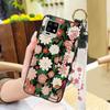 Durable Back Cover Phone Case For Sharp Aquos Zero6/Aquos Air Soft Case Flower Kickstand Wrist Strap Anti-dust Lanyard