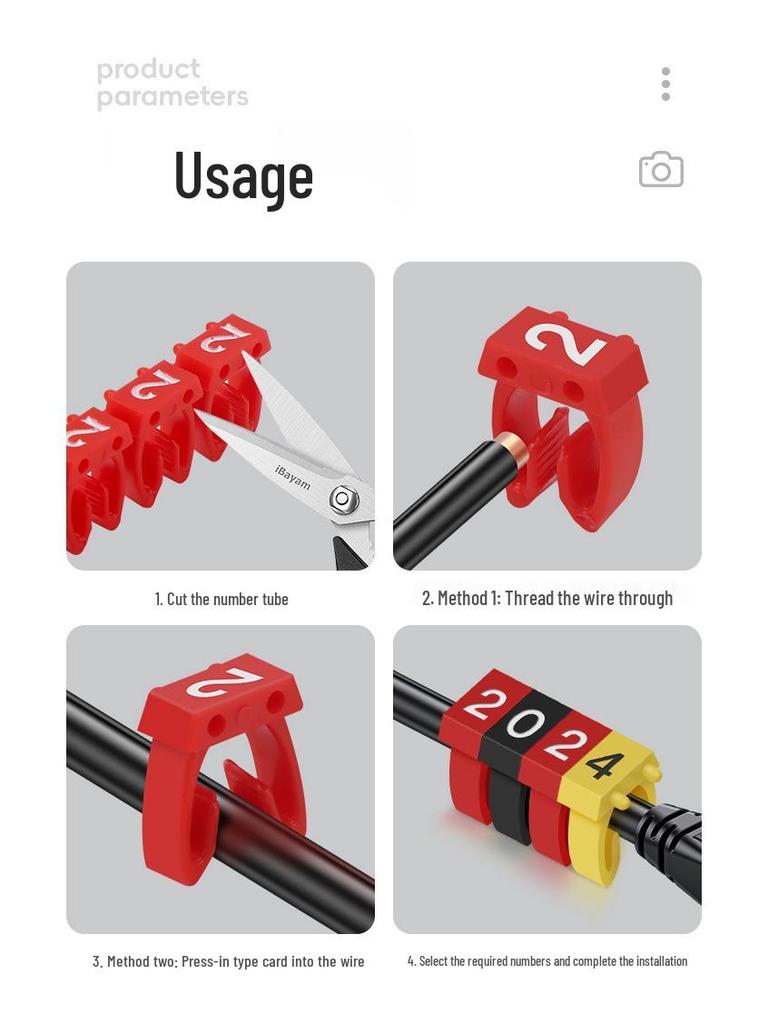 Цветные маркерные гильзы для проводов - Защелкивающиеся номерные трубки-идентификаторы для кабелей