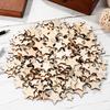 200Pcs 10/12/15/20MM Star Wood Chips DIY Creative Polished Natural Wooden Projects Crafts Decorations