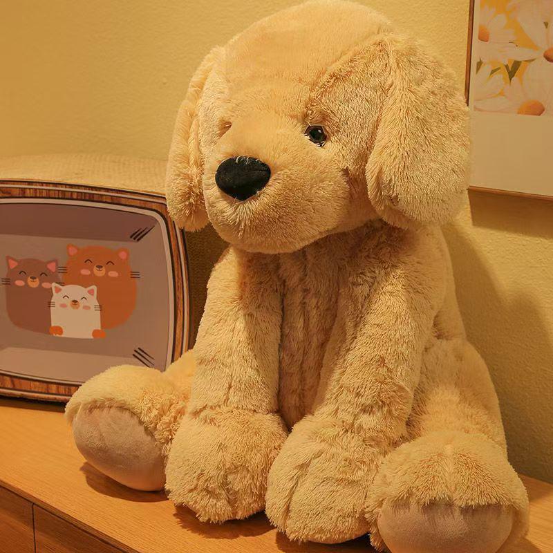 Большая плюшевая кукла-щенок золотистого ретривера - Детский подарок, подушка, украшение