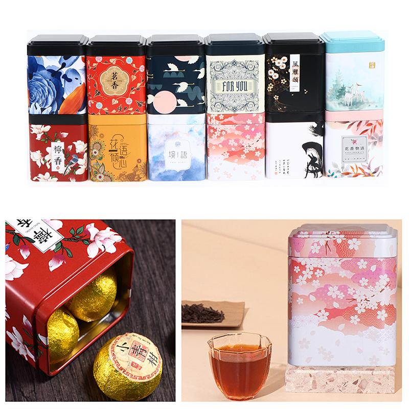 Запечатанная коробка для чая, кухонный контейнер для хранения, жестяная банка, квадратная банка, железо для конфет, винтажный
