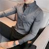 Spring Men's Casual Fashion Stretch Dark Pattern Business Casual Shirt