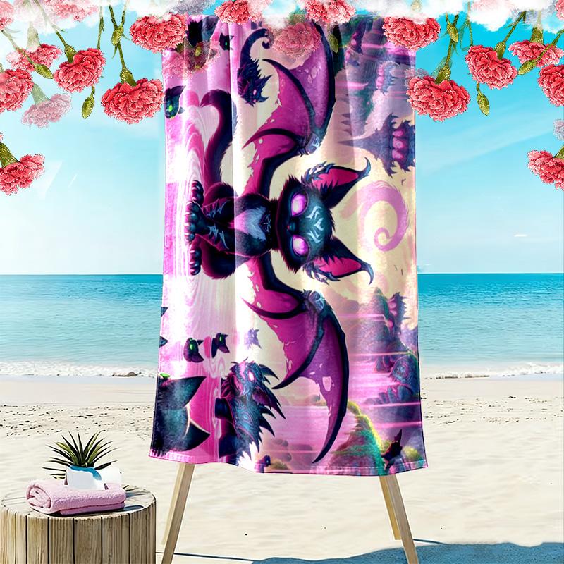 Devil Black Cat 2D Flat Print Beach Towel, Large Soft Quick Dry Towel for Beach Camping Swimming.MSTJ0918233