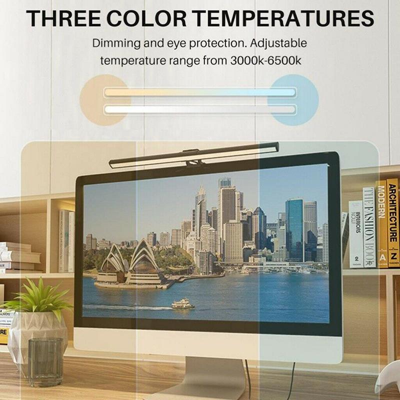 Светодиодный USB-светильник с регулируемой яркостью для электронного чтения, настольный светильник, зажим для экрана компьютера, лампа