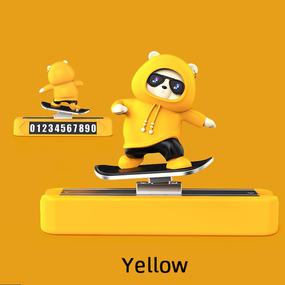 Sliding Skateboard Bear Car Temporary Parking Mobile Phone Number Plate Parking Assistance Car Accessories For Tesla Universal