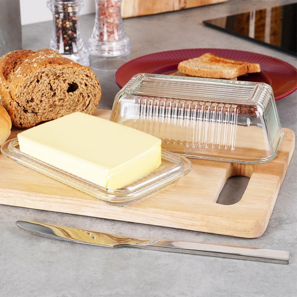 Glass butter dish