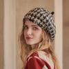 Women's Thousand Bird Plaid Beret Style Beanie Knit Hat Warm Keeping Fashion Artist Art Warm Hat Cap