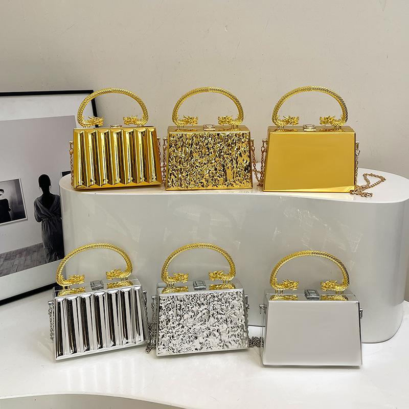 Сумки Акриловая сумка-коробка 2025 новая европейская и американская мода зеркальная вечерняя сумка женская бриллиантовая сумка-мессенджер