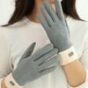 Solid Color Winter Velvet Gloves Thicken  Gloves Retro Plush Mittens  Riding
