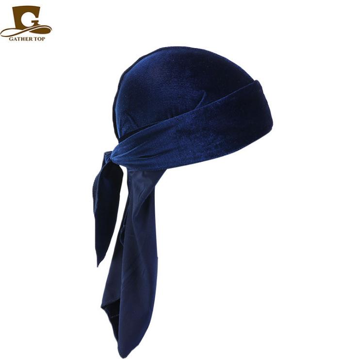 Европейская и американская супермягкая бархатная длиннохвостая пиратская шляпа, длинная вымпел-шляпа, лысая шляпа Durag