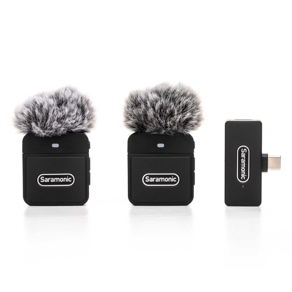 Saramonic 2.4G Ultra-compact Wireless Microphone System (2 Transmitters, 1 USB-C Output Terminal Receiver) Black Blink100-B6