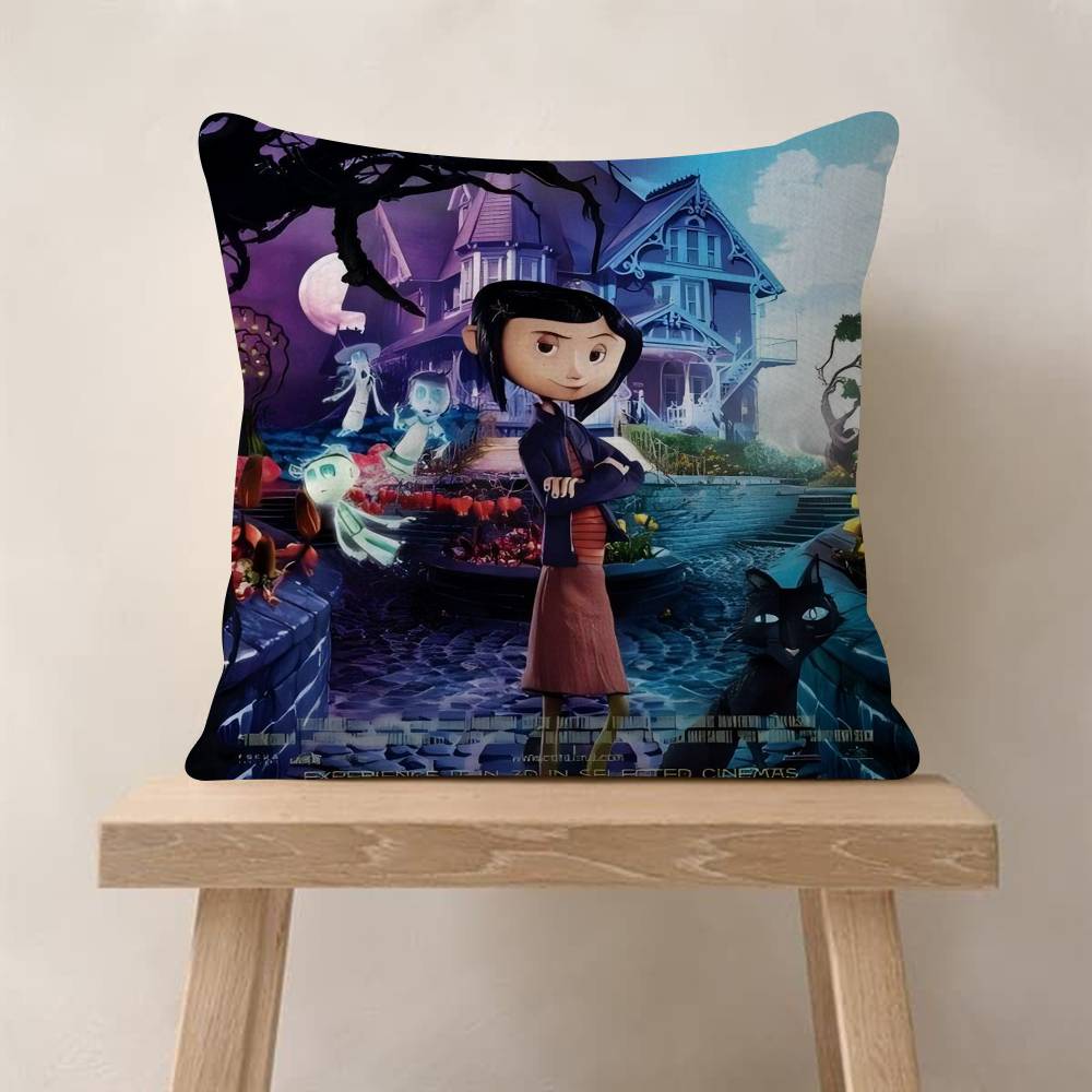 5D Anime CCoraline Cushion Cover Inches Farmhouse Decor Home Throw Pillow Covers For Couch Decorations