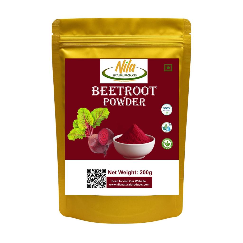 Порошок свеклы Nila Natural 200 г | Для смузи, выпечки и натуральной красоты | Энергия, детокс и сияние кожи | 100% чистый и без химикатов | Без сахара, Н