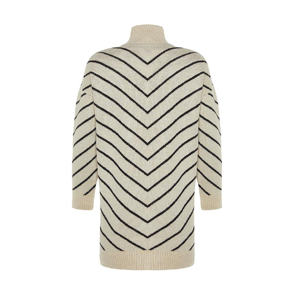 Трикотажный свитер в каменную полоску с высоким воротником Tctaw24ak00101