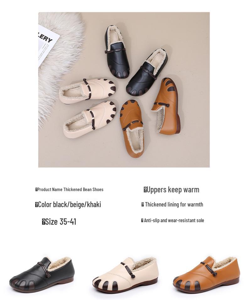 Женские ретро водонепроницаемые зимние ботинки на флисовой подкладке - Теплые, мягкая подошва, повседневная мода