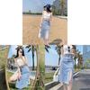Cotton Blend Asymmetric High Waist Pencil Skirt For Women Spring Summer Office Work