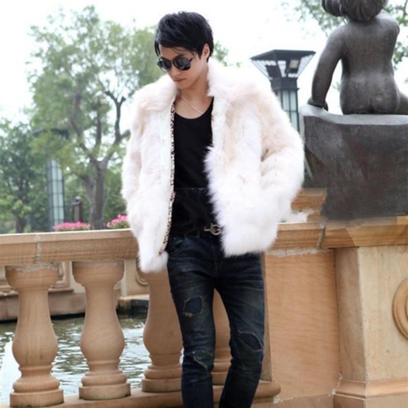 Пальто из искусственного лисьего меха, мужское пальто из искусственного меха, ветровка, плюшевое пальто