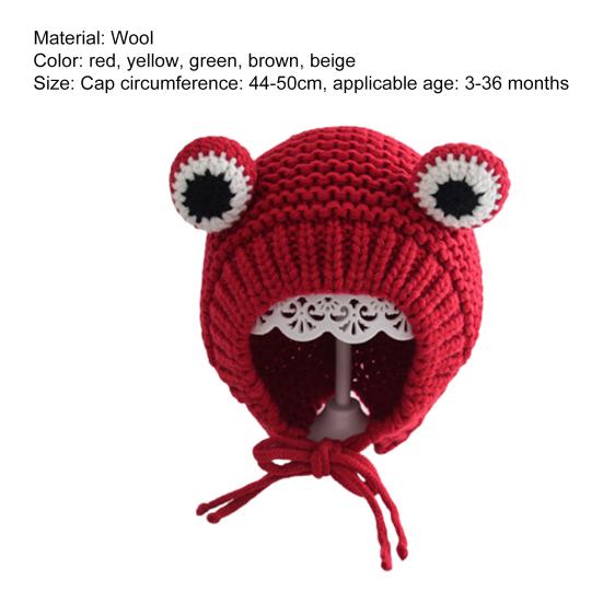 Детская шапка в форме животного, реквизит для фотосъемки, дышащая детская вязаная шапочка с лягушкой для улицы