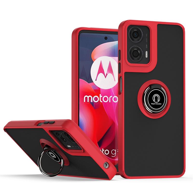 Матовый бронированный чехол для Motorola Moto G35 G55 G85 5G G04 G04S G24 G34 G54 G84 Edge 50 Pro E14 Чехол с кольцом-подставкой Coque Fundas