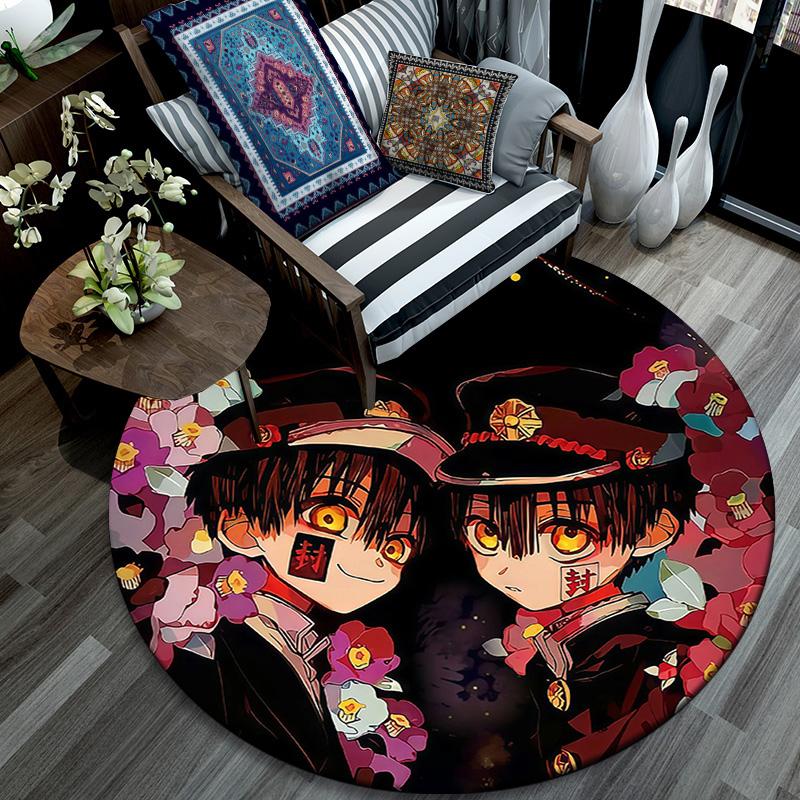 Toilet‑Bound Hanako‑kun2 Round Area Rug,Carpet Rug for Living Room Bedroom Sofa Playroom Decor,Non-slip Floor Mat