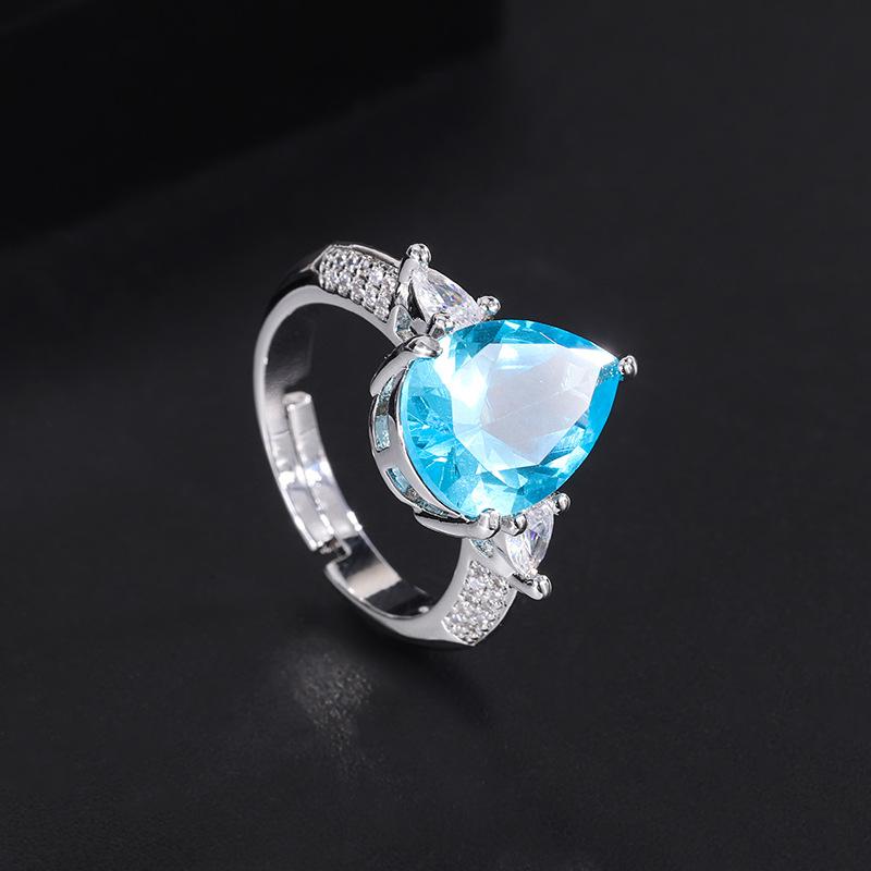 Кольцо с драгоценным камнем Параиба, горячая распродажа, изумрудное кольцо на указательный палец, модное роскошное кольцо