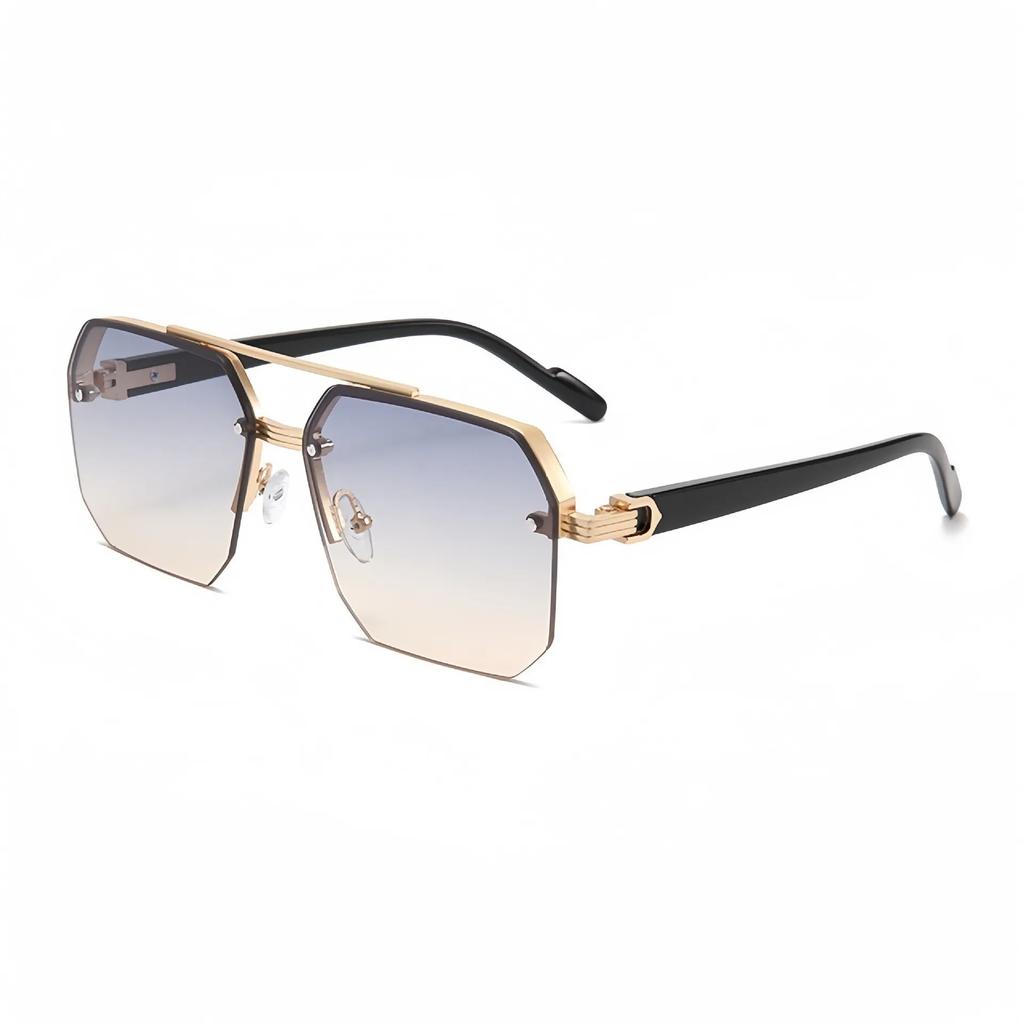 Модные солнцезащитные очки-авиаторы для мужчин и женщин, ретро, двойной мостик, металл, вождение, UV400, наружные очки, полуободковые