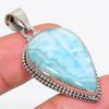 Natural Republic Larimar Gemstone 925 Solid Sterling Silver Pendant 1.75" W3A91