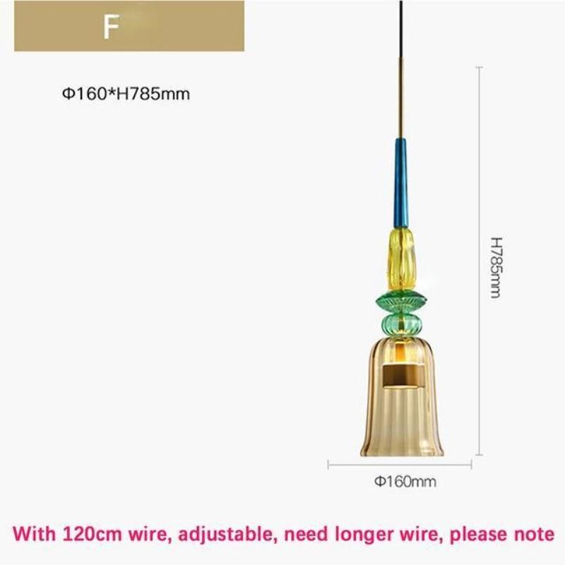 Colorful LED Pendant Lights for Home Decoration Lamp Living Room Bedroom Lamp Indoor Glass Hanging Lamp Lighting Fixtures