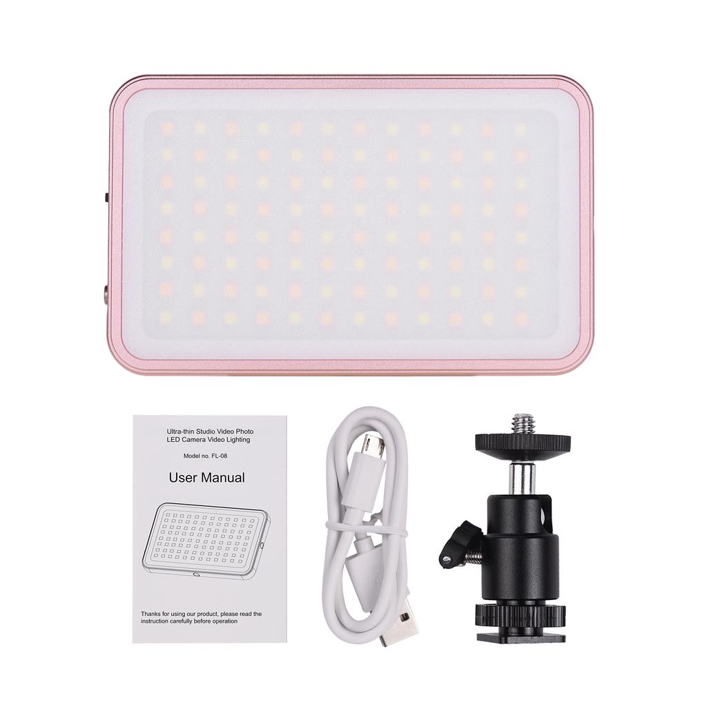 FL-08 Mini LED Video Light Panel Photography Fill-in Light 3000K-5500K Dimmable Built-in