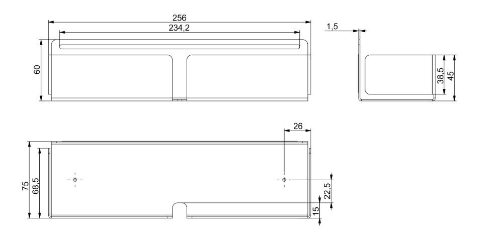 AD30 wall organizer, black textured, large