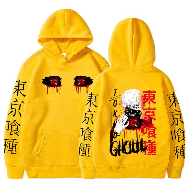 Толстовки с капюшоном из японского аниме «Токийский гуль» Манга Канеки Кен Глаза пуловеры с принтом для мужчин и женщин, повседневные толстовки с длинными рукавами, большие толстовки унисекс, уличная одежда