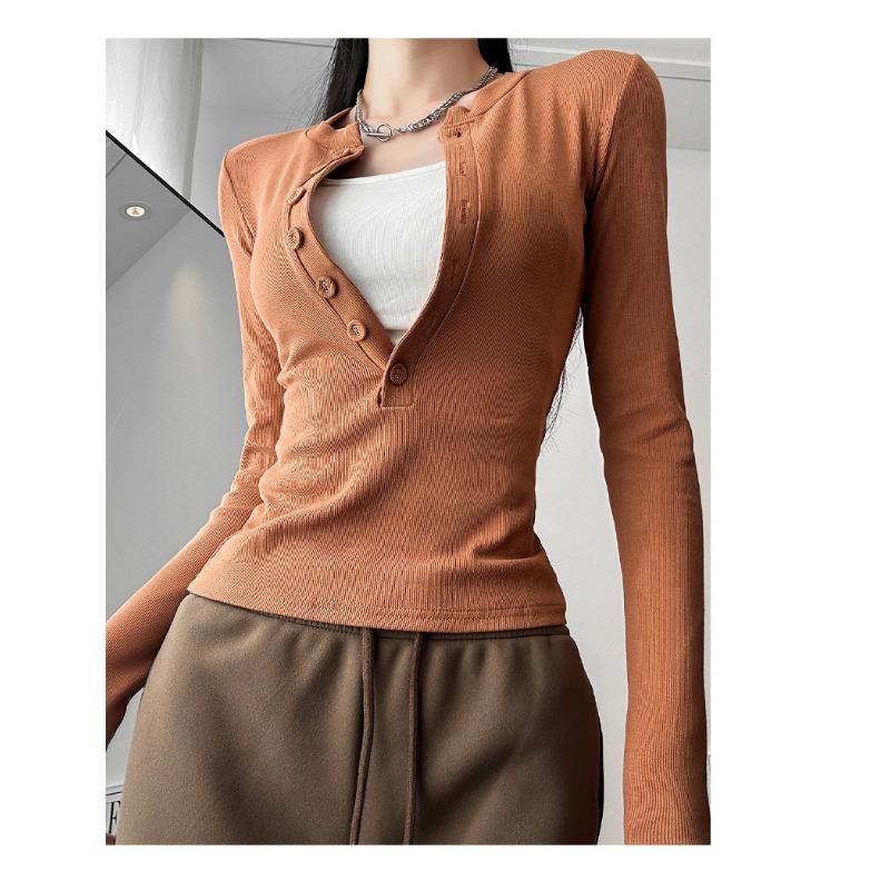 Маленькая ароматная куртка-футболка для женской весны, женская новая облегающая и чистая базовая футболка с длинным рукавом, топ