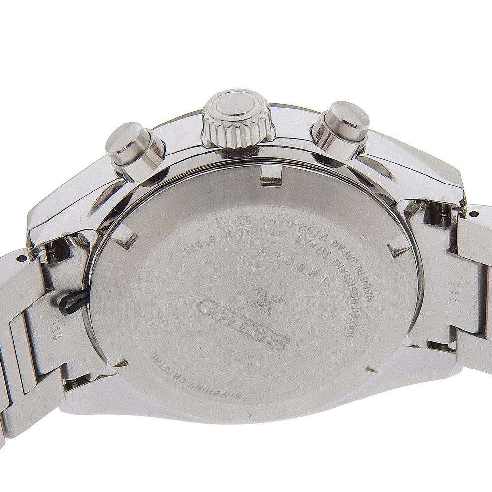 Seiko Prospec Speed Timer Watches V192-0AF0 WhiteDial Stainless Steel Solar Powered Watch Chronograph Mens Used