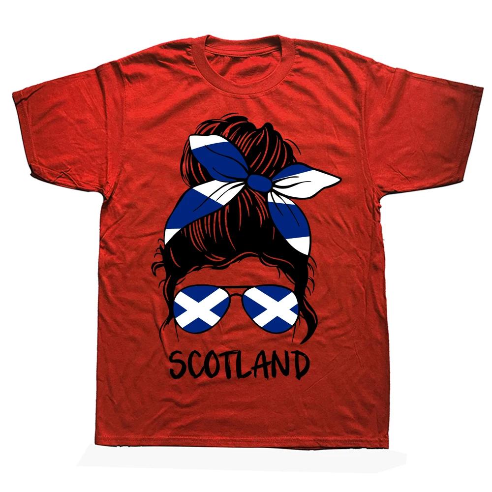 Футболки для девочек из Шотландии, летняя стильная хлопковая уличная одежда с графическим рисунком, футболка с короткими рукавами и шотландским флагом, подарки, одежда унисекс