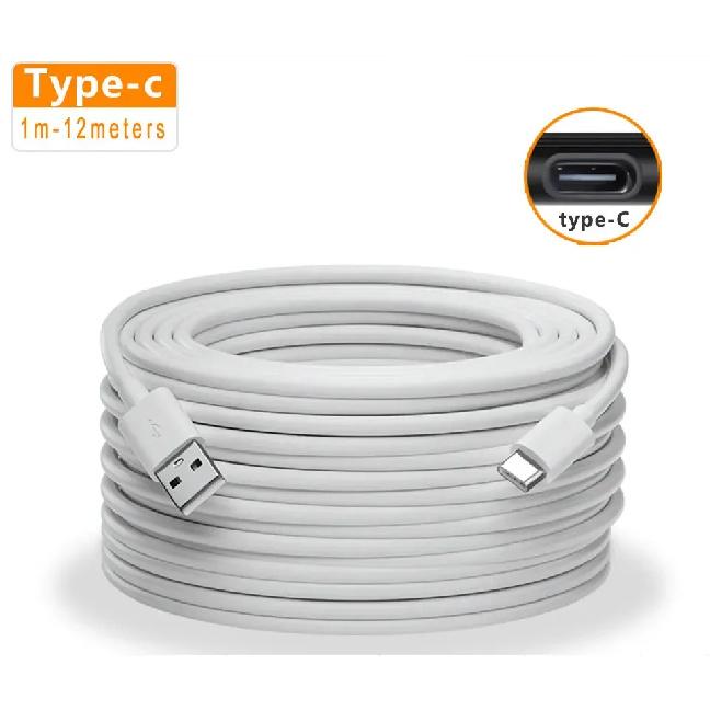 1м-14м сверхдлинный USB Type C кабель для зарядки Android extension monitoring для телефонов Huawei Android камер наблюдения