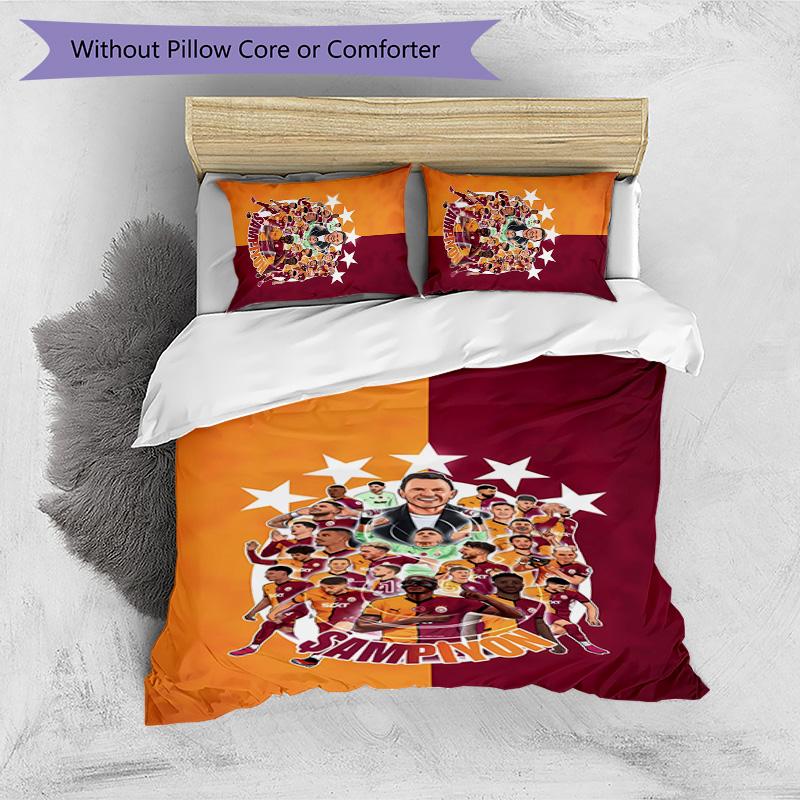 Galatasaray Printed 3PCS Bedding Set Soft Breathable Duvet Cover Pillowcases Set Washable Bedroom Decor Home Gift