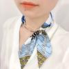 Women Flower And Bird Printing Skinny Bag Scarf Brand Silk Foulard Women Neck Tie Head Scarves For Ladies 5*88cm