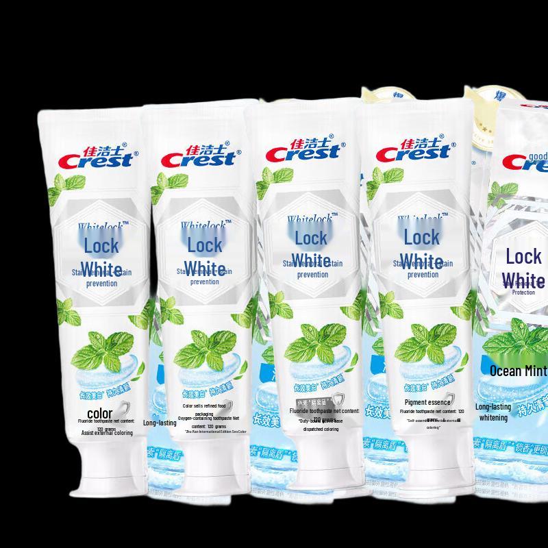 Crest Dual-Color Whitening Toothpaste, Ocean Mint