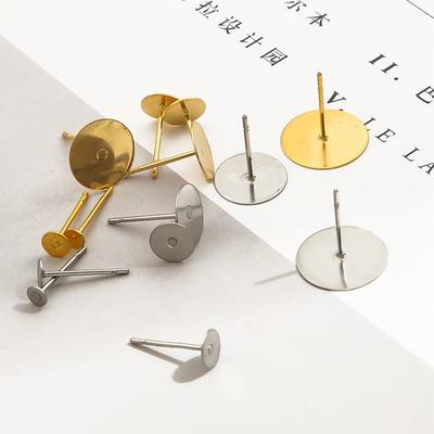 10-100 шт./лот для изготовления ювелирных изделий DIY Серьги-заглушки Серьги из материала ручной работы Популярные базовые булавки Серебристая задняя часть ушей Популярные находки Золотые шпильки для ушей