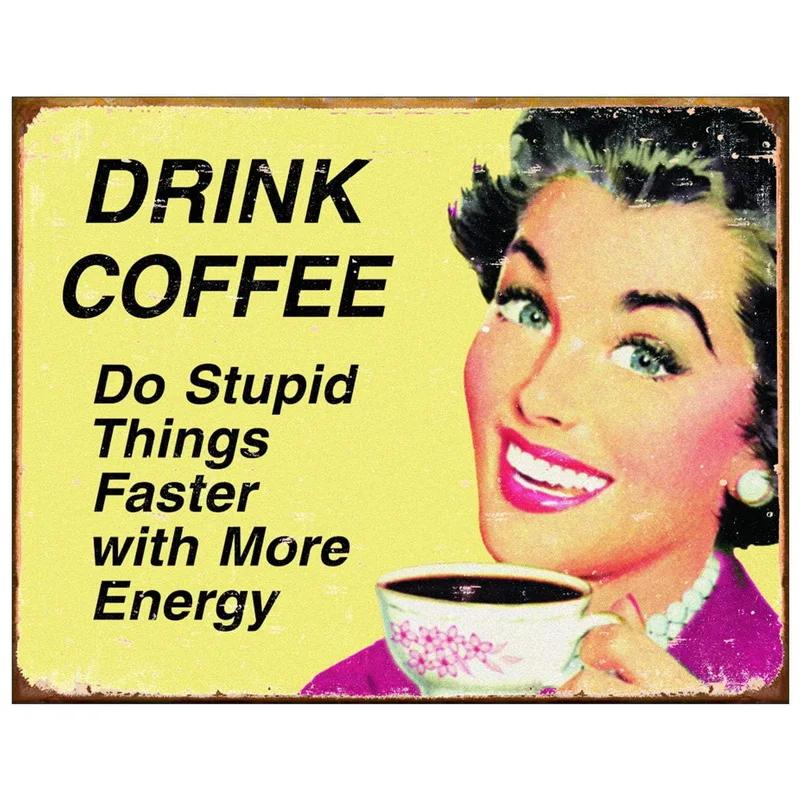 Vintage Metal Tin Signs Wall Art Decor Metal Signs Retro Funny Coffee Bar Signs Home Garden Restaurant Cafe Office Shop Bar Club