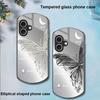 Металлическая бабочка для Apple iPhone 16 11 13 15 14 Pro Max 12 Mini 7 8 Plus XR X XS Эллиптический закаленный стеклянный чехол для телефона