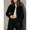 Women S Suede Fabric Lapel Mid Length Loose Casual Coat