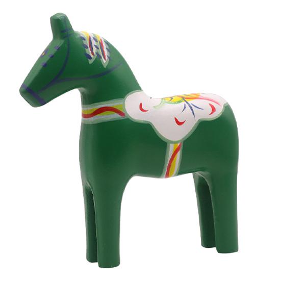 Hand Painted Dala Trojan Horse Figurine Solid Wood Horse Statue Rustic Decorative