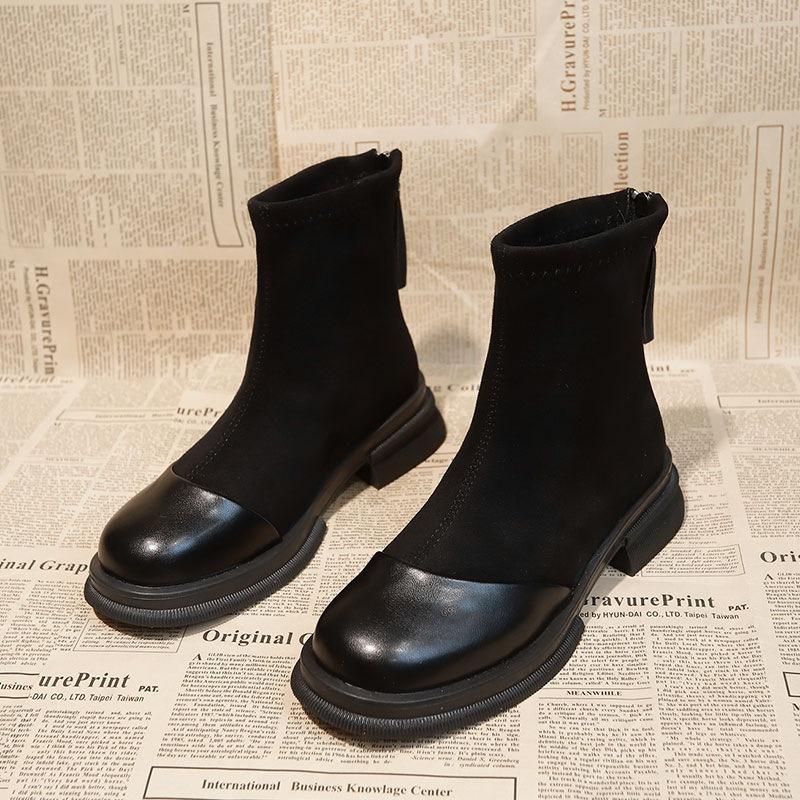 Детские ботинки мартинс осень новые толстый каблук тонкие ботильоны коричневые ботинки на плоской подошве