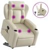 Massage Recliner with Rising Assistance Cream Artificial Leather