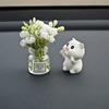 2 шт. украшения для автомобиля, ваза Babysbreath Jasmine, стеклянная ваза, микропейзаж, кролик, украшение для салона автомобиля, мини-консоль