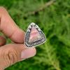 Sterling Silver Natural Rhodochrosite Statement Birthday Wife Engagement Ring