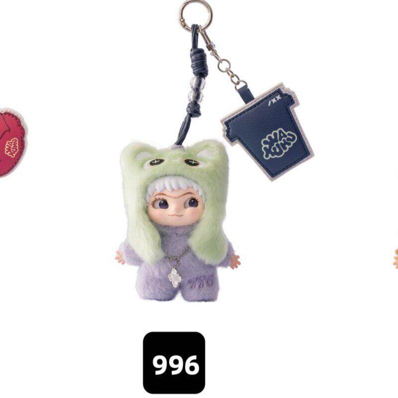 Genuine In Stock Wakuku 3.0 On A Roll Series  Dolls Cute Fluffy Collectable Figure Bag Charm Keychain Toys Holiday Gift