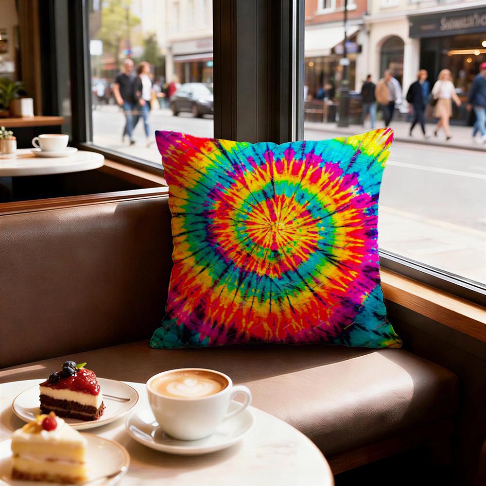 Tiedye Cushion Cover Set of Decorative Short Plush Pillow Covers for Sofa Soft Cushion Case x cm