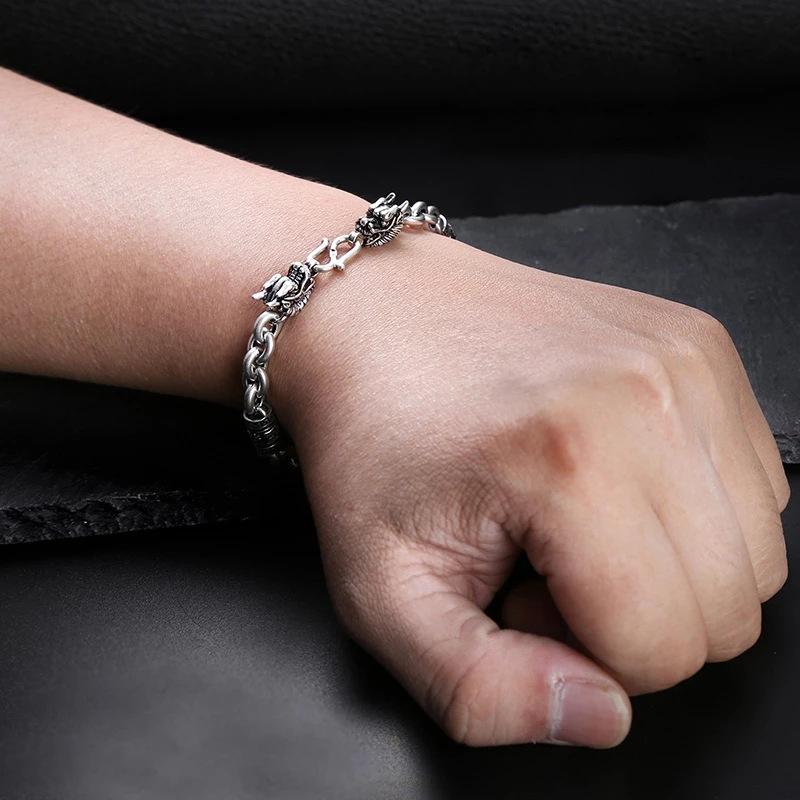Fu Zi Dragon Head Bracelet Male Dominance Social Trendy Male Ethnic Style Simple Retro Bracelet
